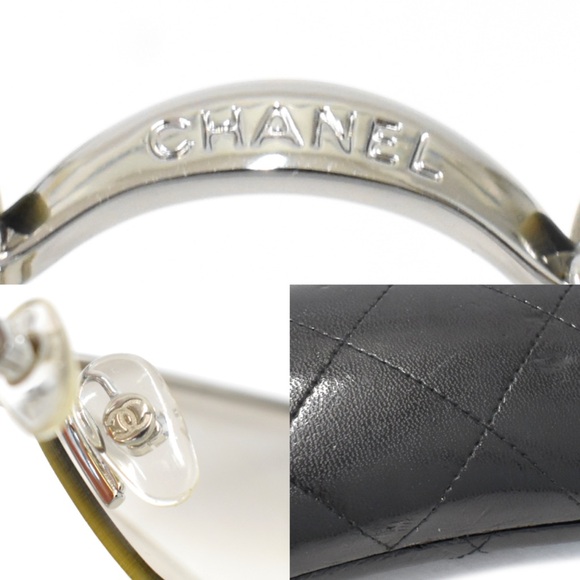 Chanel CC Sunglasses Rectangle Rimless Tinted Clear Crystal Diamante CC Logo - Picture 6 of 7